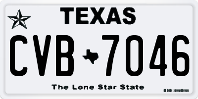 TX license plate CVB7046
