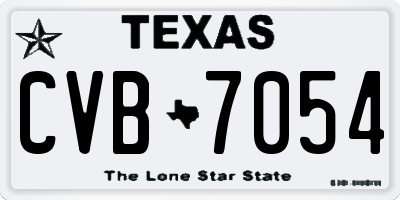 TX license plate CVB7054