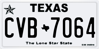 TX license plate CVB7064