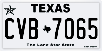 TX license plate CVB7065