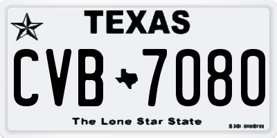 TX license plate CVB7080