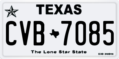 TX license plate CVB7085