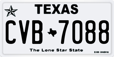 TX license plate CVB7088