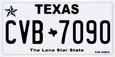 TX license plate CVB7090