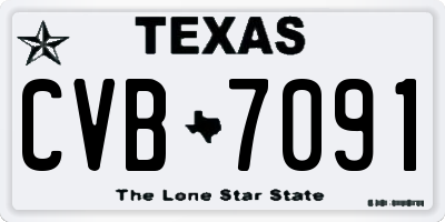 TX license plate CVB7091