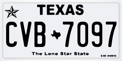 TX license plate CVB7097