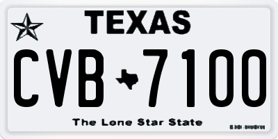 TX license plate CVB7100