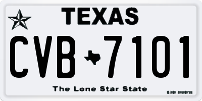 TX license plate CVB7101