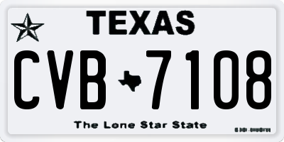 TX license plate CVB7108