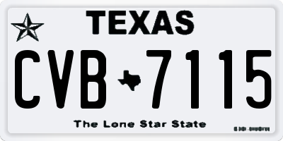 TX license plate CVB7115
