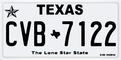 TX license plate CVB7122