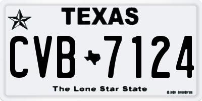TX license plate CVB7124