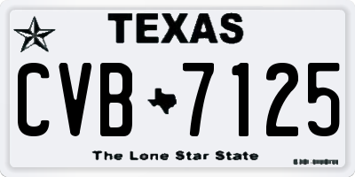 TX license plate CVB7125