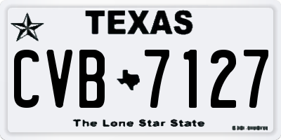 TX license plate CVB7127