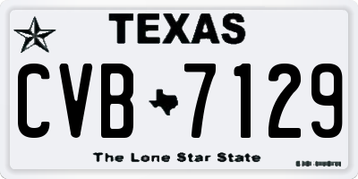 TX license plate CVB7129