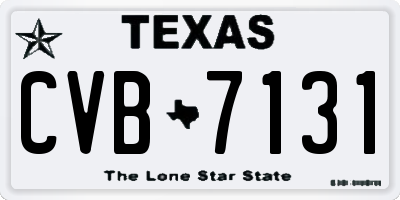 TX license plate CVB7131