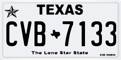TX license plate CVB7133