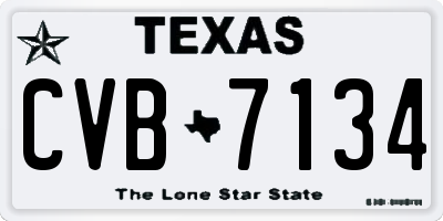 TX license plate CVB7134