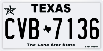 TX license plate CVB7136