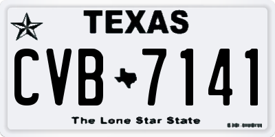 TX license plate CVB7141