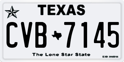 TX license plate CVB7145