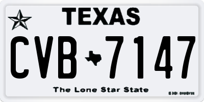 TX license plate CVB7147