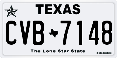 TX license plate CVB7148