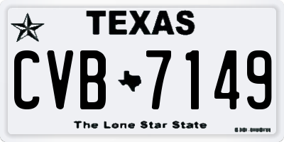 TX license plate CVB7149