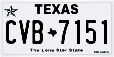TX license plate CVB7151