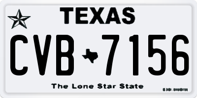 TX license plate CVB7156