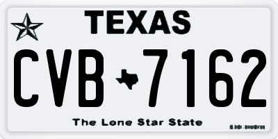 TX license plate CVB7162