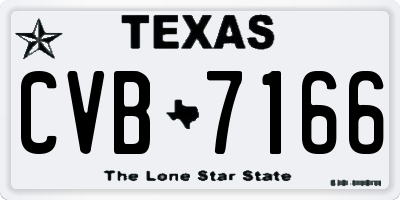 TX license plate CVB7166