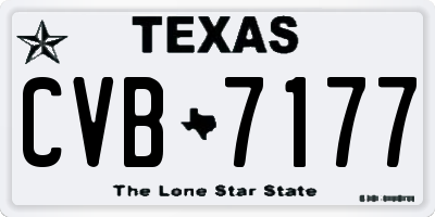 TX license plate CVB7177