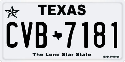 TX license plate CVB7181