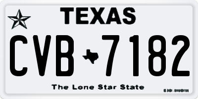 TX license plate CVB7182