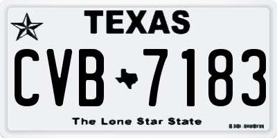 TX license plate CVB7183