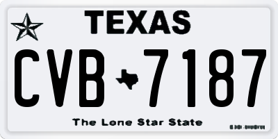 TX license plate CVB7187