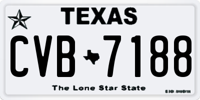 TX license plate CVB7188