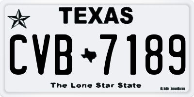 TX license plate CVB7189