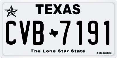 TX license plate CVB7191
