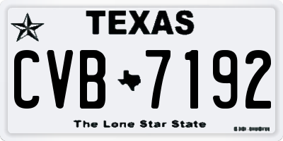 TX license plate CVB7192