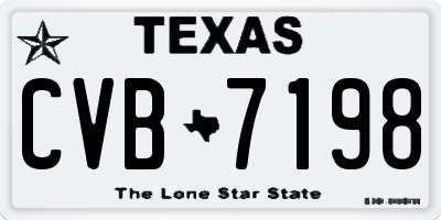 TX license plate CVB7198
