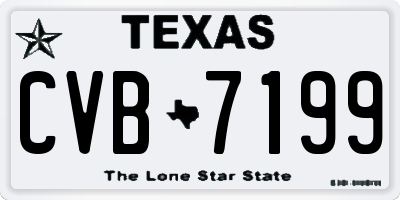 TX license plate CVB7199