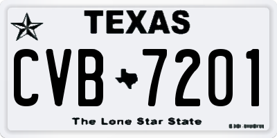 TX license plate CVB7201