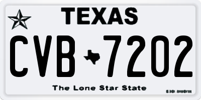 TX license plate CVB7202