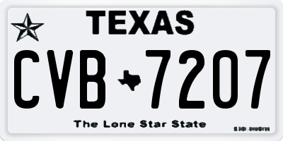 TX license plate CVB7207