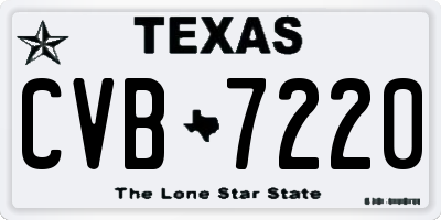 TX license plate CVB7220