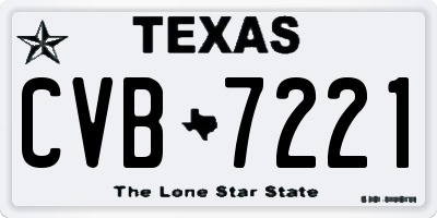 TX license plate CVB7221