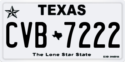 TX license plate CVB7222
