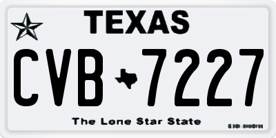 TX license plate CVB7227